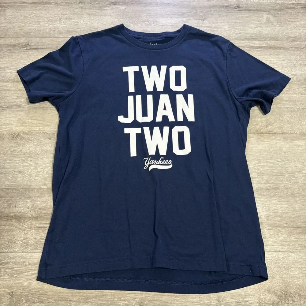 Juan Soto Shirt New York Yankees Two Juan Two Men's Blue Large 65% Polyester